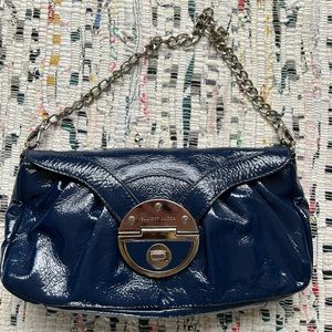 NWOT! 100% Genuine Patent Leather Blue Handbag
